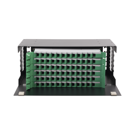 High Performance Fiber Optic Distributor, 4U, 19in, Accepts 72 Adapters "LC Duplex" or "LC Simplex" or 48 "SC" Simplex, empty