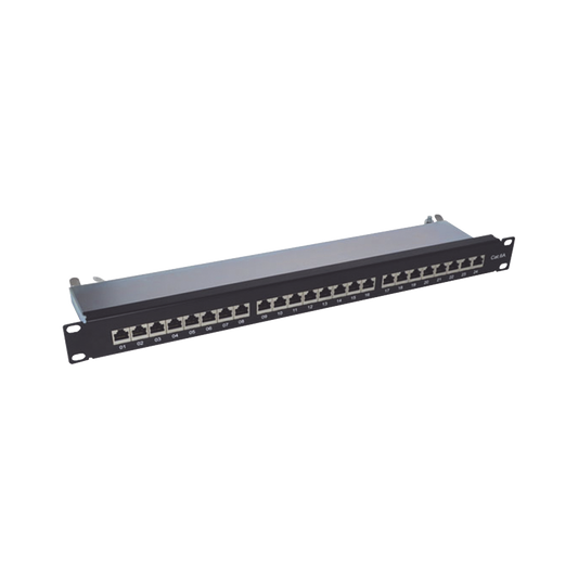 Affordable 24-port Shielded Patch Panel, Cat6A