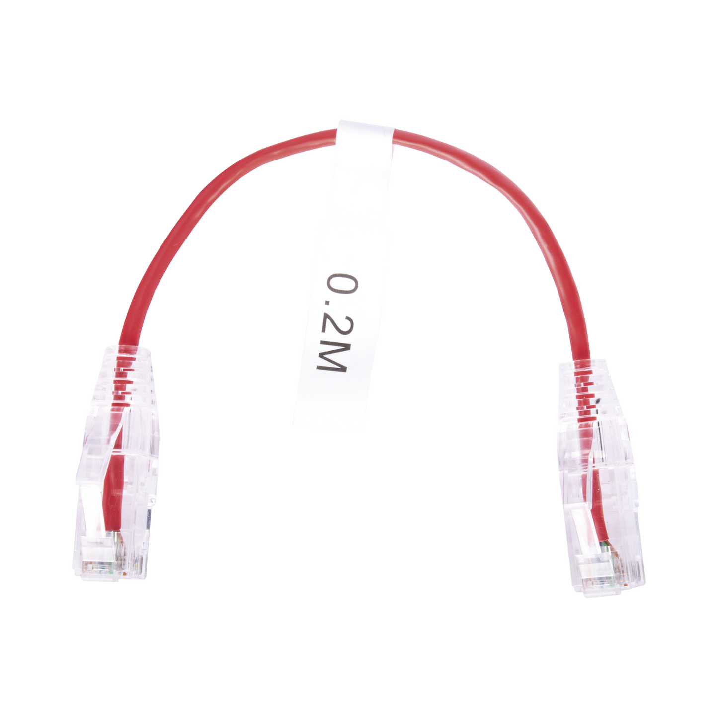 Top Quality Slim Patch Cord UTP Cat6 - 0.65 ft (20 cm) Red, Reduced Diameter (28 AWG)