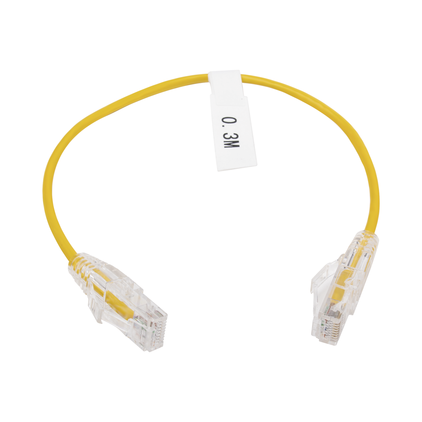 High Performance Reduced Diameter (28 AWG), Slim Patch Cord UTP Cat6  - 0.98 ft (30 cm) Yellow