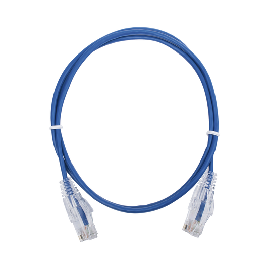 Top Quality Slim Patch Cord UTP Cat6 - 3.28 ft (1 m) Blue, Reduced Diameter (28 AWG)