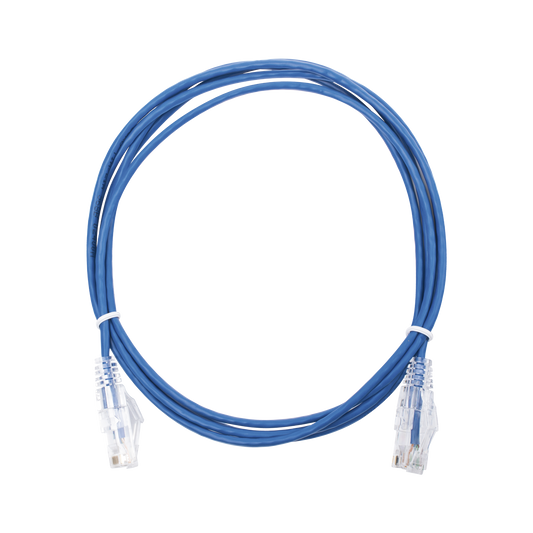 High Performance Blue, Reduced Diameter (28 AWG), Slim Patch Cord, UTP Cat6 - 6.56 ft (2 m)