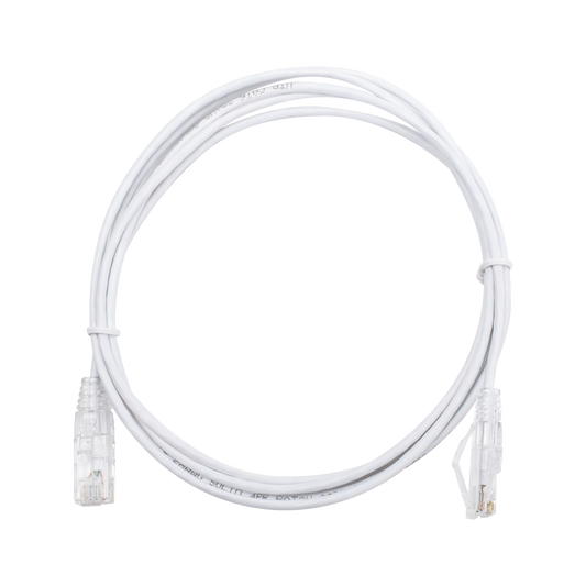 Top Quality Slim Patch Cord UTP Cat6 7 ft White 28 AWG