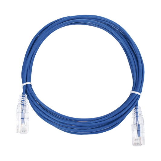 Top Quality Slim Patch Cord UTP Cat6 - 9.84 ft (3 m) Blue, Reduced Diameter (28 AWG)