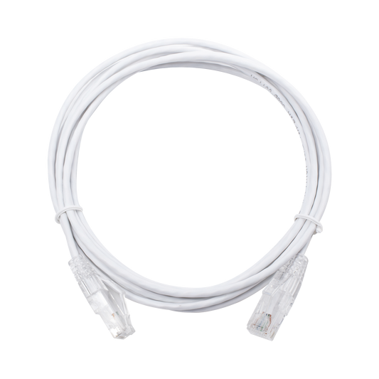 Reliable Slim Patch Cord UTP Cat6 - 9.84 ft (3 m) White, Reduced Diameter (28 AWG)