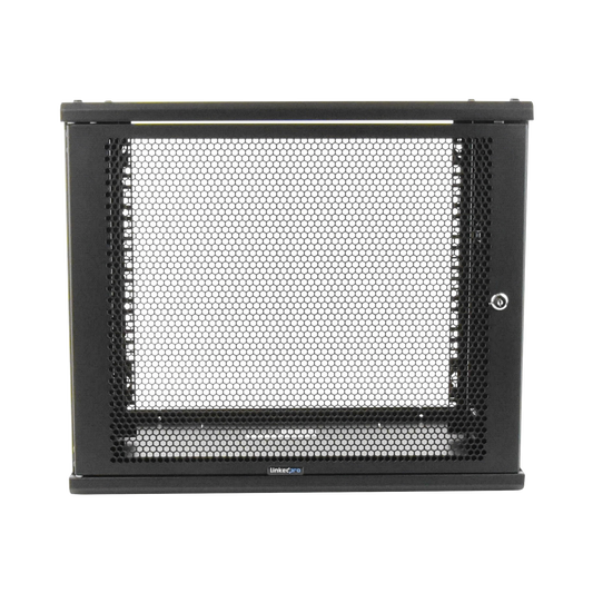 Top Quality Black. Shipped fully assembled., 450mm Deep, Perforated Door, Linkedpro Wall Mount Enclosure, 9 RU, 19in