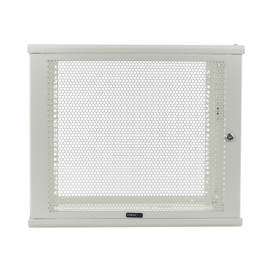 Top Quality Linkedpro Wall Mount Enclosure, 450mm Depth, White. SHIPPED ASSEMBLED., 19in, 9 RU, Perforated Door