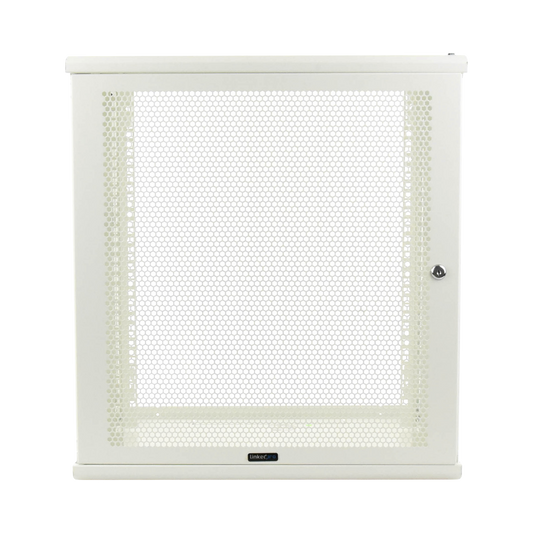 Reliable White. Shipped fully ASSEMBLED., 12 RU, Linkedpro Wall Mount Enclosure, 19in, Perforated Door, 450mm Depth