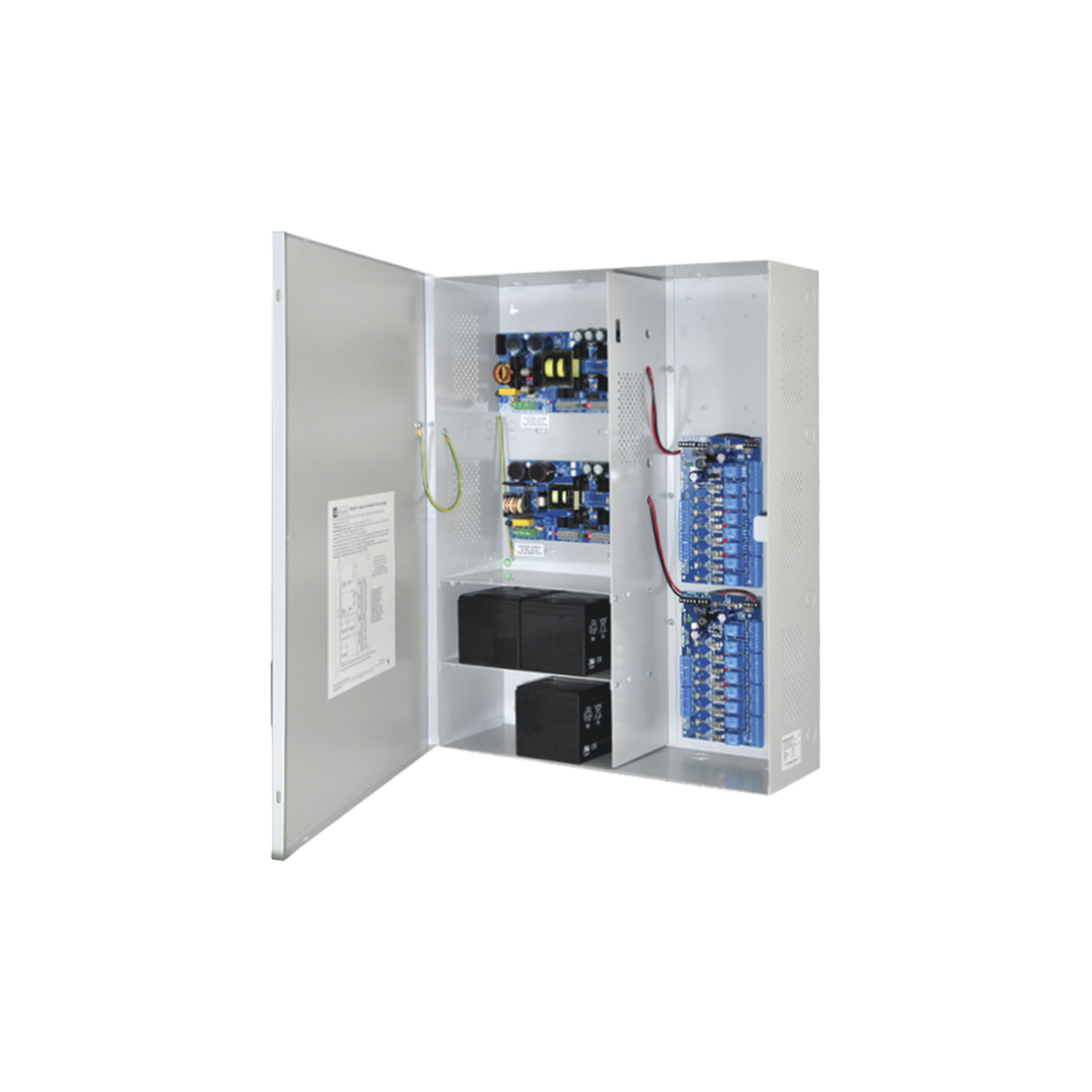 Top Quality with Input Voltage at 120 Vac,  for Access Control Applications, Requires Battery, Alarms, with Backup Battery Capacity, and 24 Vdc @ 9.6 Amper with 16 Outputs, Power Supply DUAL ALTRONIX of 12 Vdc @ 9.3 Amper, CCTV