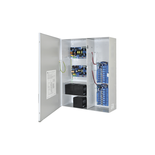 Top Quality with Input Voltage at 120 Vac,  for Access Control Applications, Requires Battery, Alarms, with Backup Battery Capacity, and 24 Vdc @ 9.6 Amper with 16 Outputs, Power Supply DUAL ALTRONIX of 12 Vdc @ 9.3 Amper, CCTV