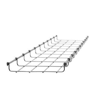 Advanced up to 105 Cat6 Cables, Electro Galvanized, Section 9.84 ft (3m), Wire Mesh Cable Tray, 1.3/7.87 in (33/200 mm) Width