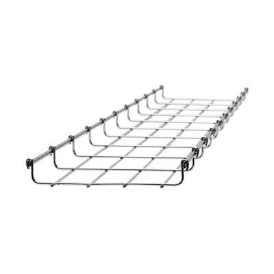 Top Quality Section 9.84ft (3m), Electro Galvanized, 1.3”/1.97” (33/50mm) Width, Wire Mesh Cable Tray, up to 26 Cat6 Cables