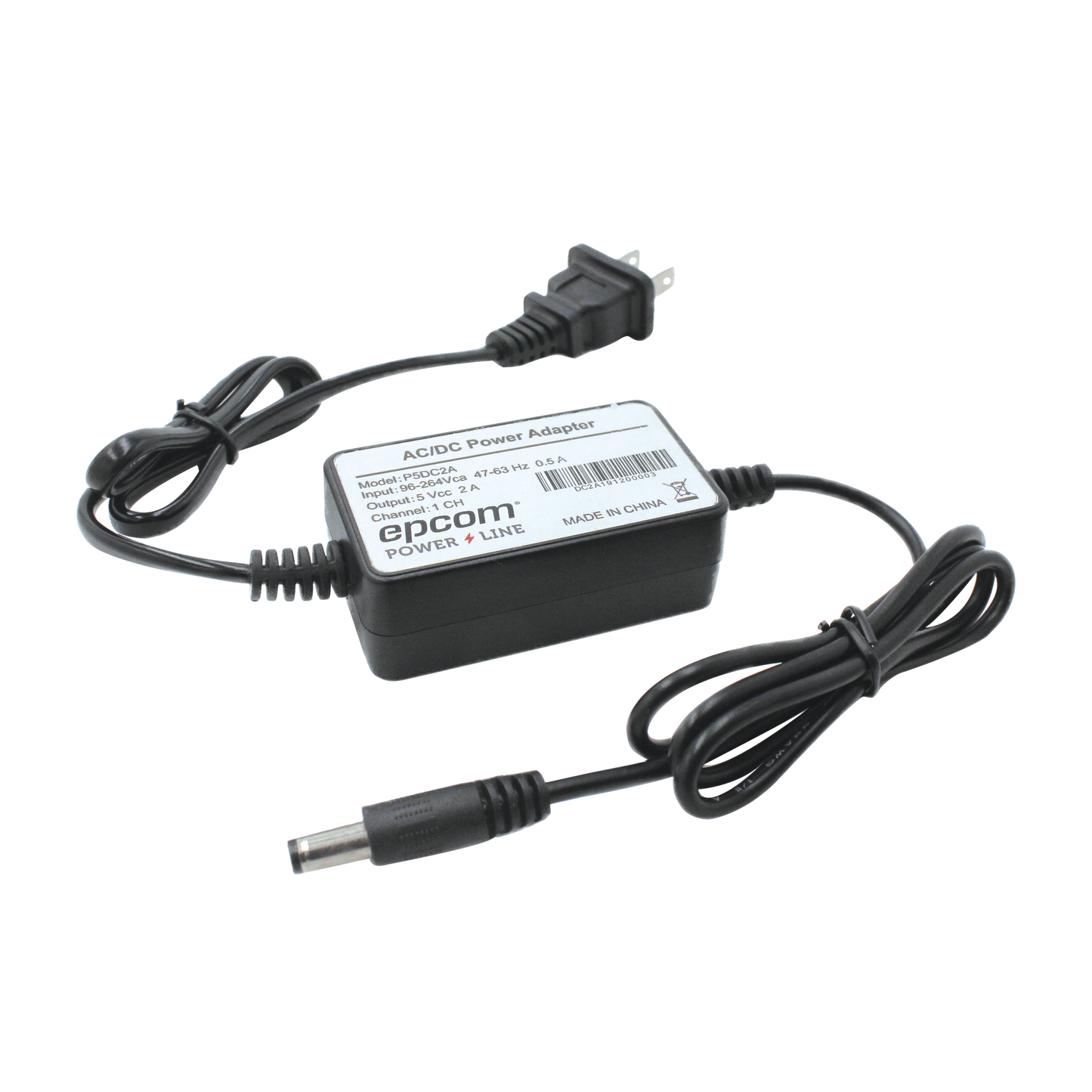 Affordable Adapter Power Supply 5 Vdc Regulated @ 2A; UL; Input voltage 100-240 VAC / With Terminal Extensions