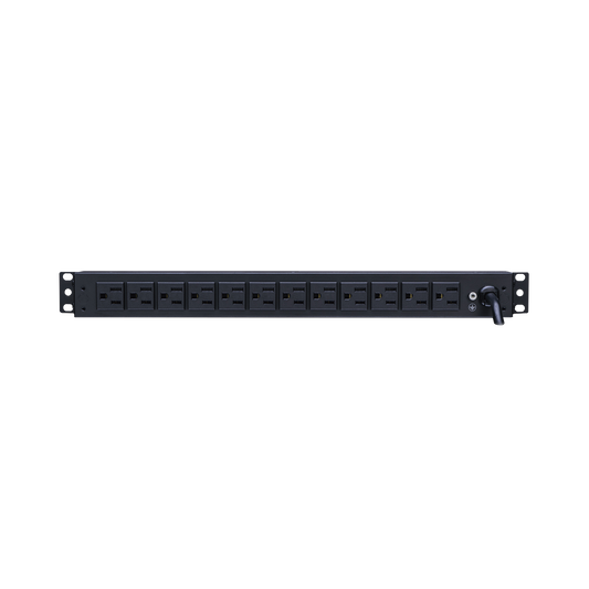 Advanced Basic PDU for Basic Energy Distribution with 12 Outlets NEMA 5-15R Rear and Plug NEMA 5-15P of 1 Rack Unit