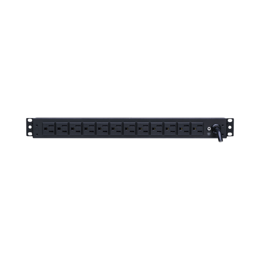 Best PDU for Basic Energy Distribution with 12 Outlets NEMA 5-15R Back and 2 Outlets 5-15R Front of 1 Rack Unit