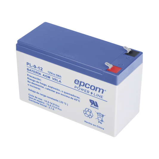 Advanced Backup battery / 12 V, 9 Ah / UL / AGM-VRLA technology / For use in electronic equipment Intrusion alarms / Fire / Access control / Video Surveillance / F1 terminals.