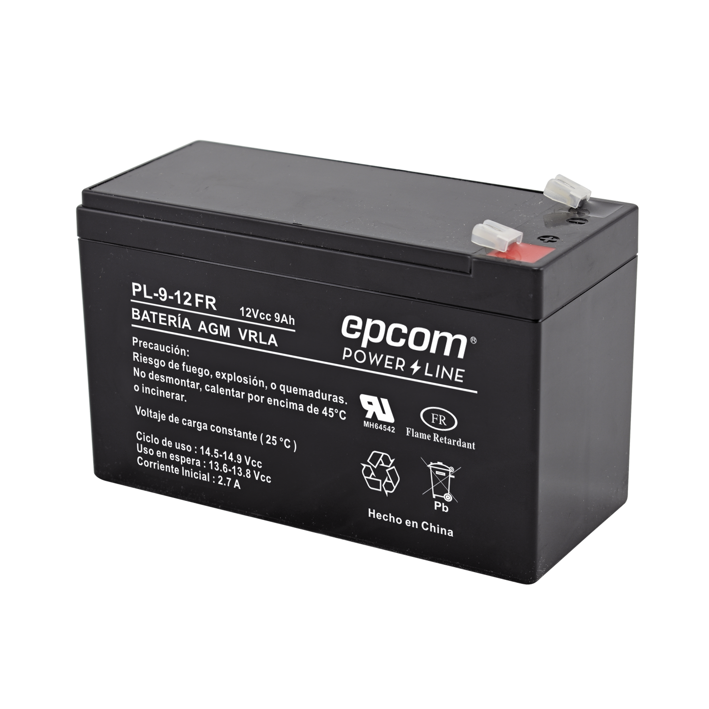 Advanced Backup battery / 12 V, 9 Ah / UL / AGM-VRLA technology / Flame retardant / For use in electronic equipment Intrusion alarms / Fire / Access control / Video Surveillance / F1 type terminals.