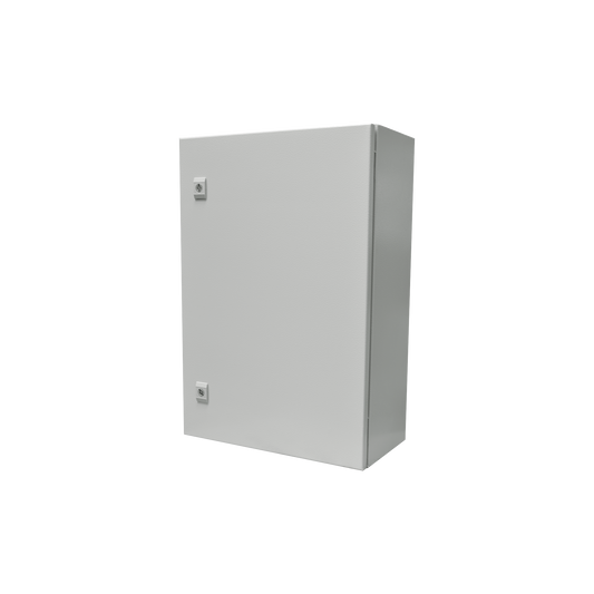 High Performance Single door wall mount enclosure  19.6 x 27.5 x 9.8" (500 x 700 x 250 mm). And Metal Back plate for equipment assembly.