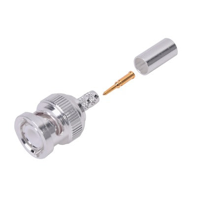 Top Quality BNC Male Connector to Crimp on LMR-195, RG-142/U Cables, RG-58/U, Silver/ Gold/ PTFE.