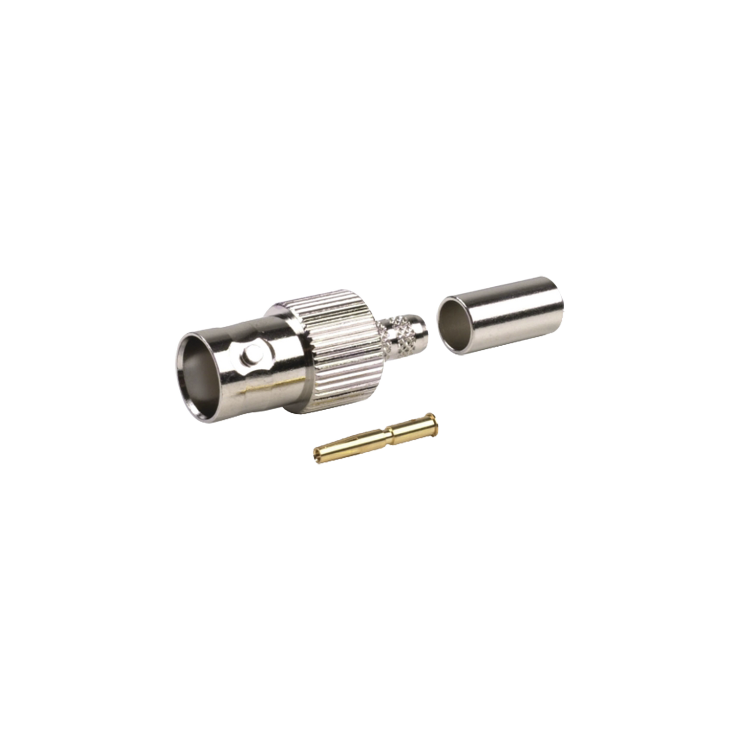 Affordable BNC Female Connector to Crimp on RG-8/X, LMR-240, BELDEN 9258 Cables, Nickel/ Gold/ Delrin.