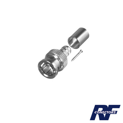 Reliable to Crimp on Belden 8281 Type RG-59/U Cable, Nickel/ Gold/ Delrin.., BNC Male Connector