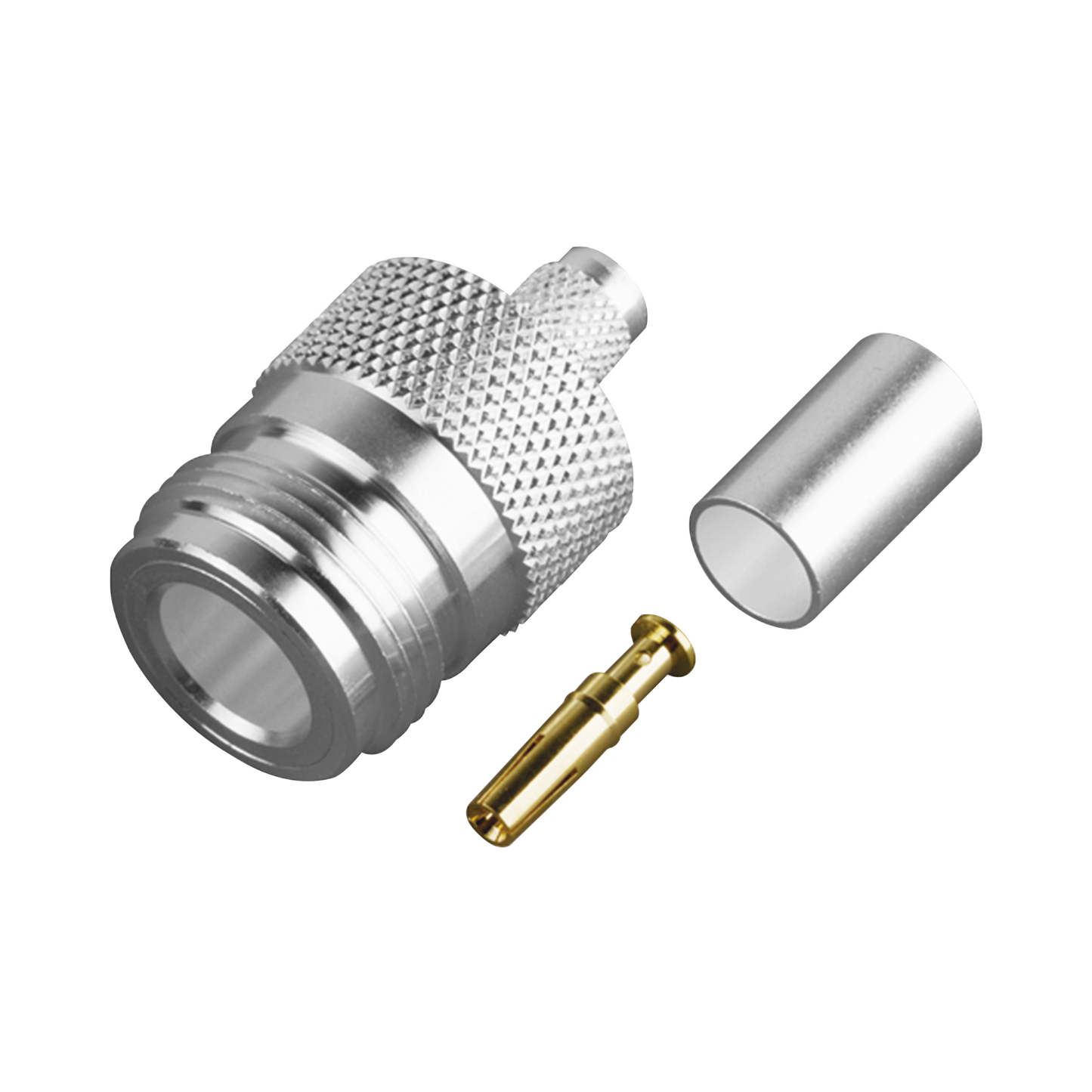 High Performance Silver/ Gold/ PTFE., N Female Connector to Crimp on PROFLEX Cable or Group P