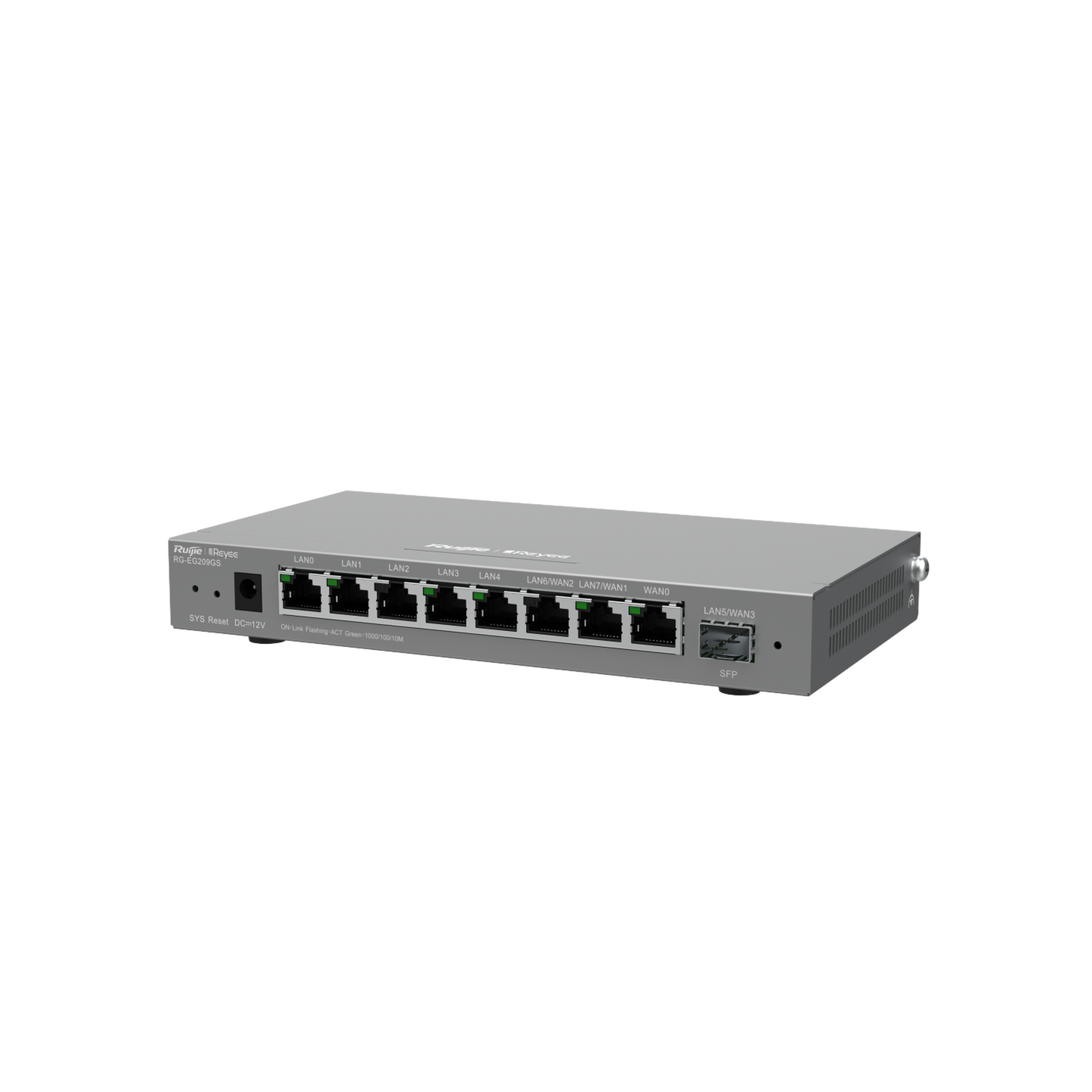 Top Quality 200 Users, Up to 600 Mbps, 8 Gigabit ETH, RG-EG209GS Reyee 9-Port Gigabit Cloud Managed SFP Router, 1 SFP