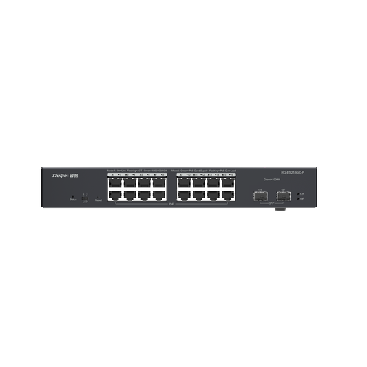 Advanced 16 Gigabit PoE+ Ports and 2 SFP, 18-Port Gigabit Smart Cloud Managed PoE Switch, RG-ES218GC-P