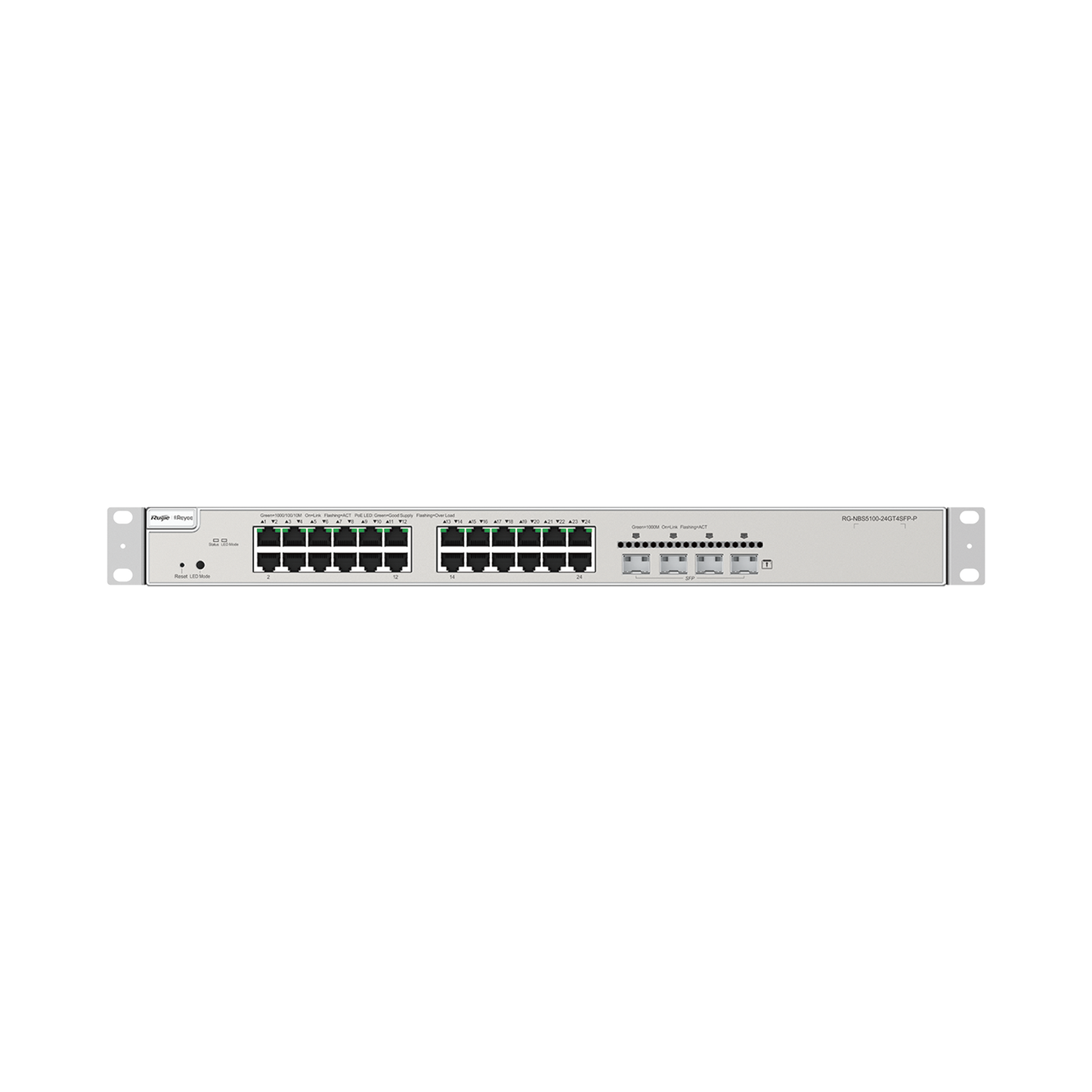 Reliable 24-port Gigabit Layer 3 Non-PoE Switch, 4 SFP+ Uplink, RG-NBS5200-24GT4XS