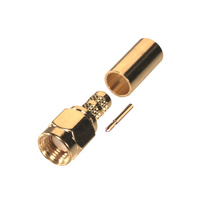 High Performance Reverse Polarity SMA Male Connector to Crimp on RG-8/X, 9258 cables., LMR-240