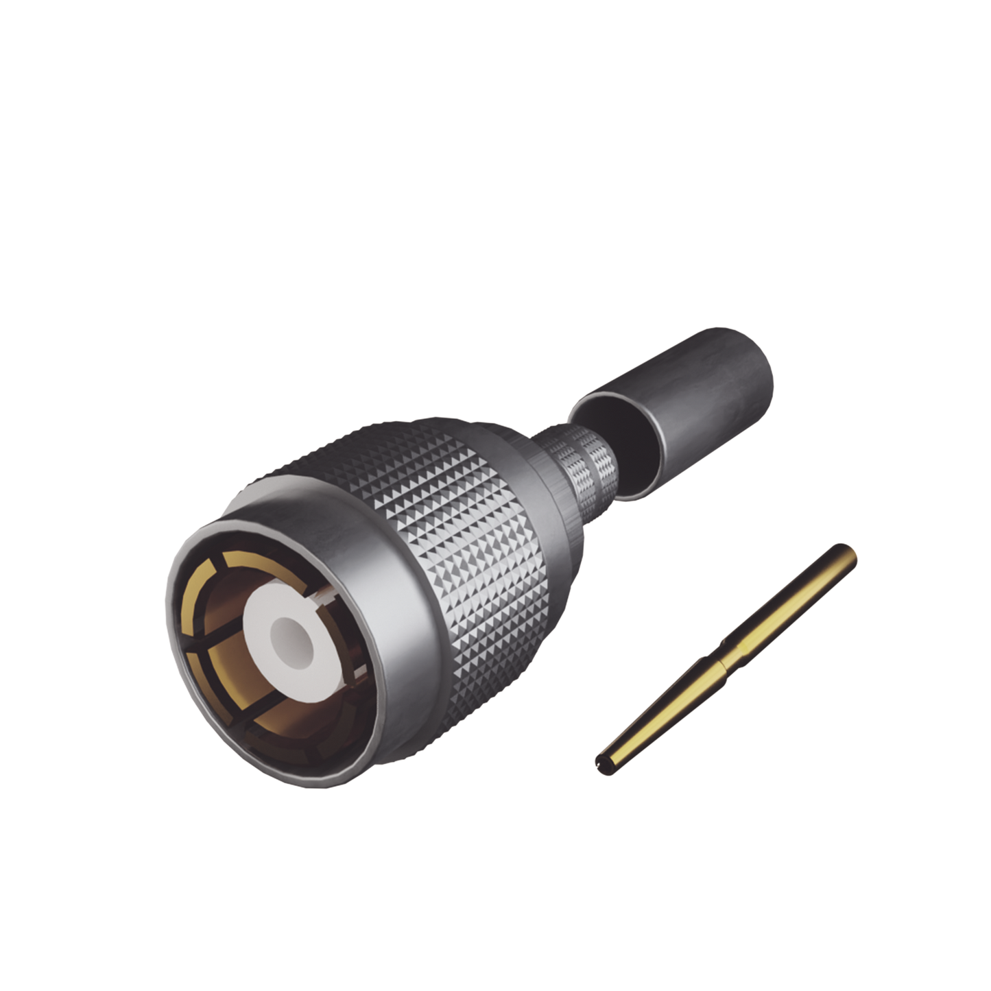 High Performance (Femmle PIN) with Locking Shell for RG-179/U, Nickel/ Gold/ PTFE., SMB Crimp Plug Connector