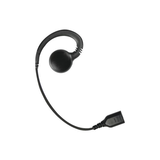 Top Quality G-Hook Swivel earphone with Braided Fiber Cable and SNAP connector. Requires the 1 or 2 lapel mic cable SNAP Series.