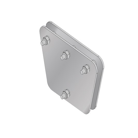 Reliable Equalizing Plates with Screws and Spacers, for 3 Guyed. Hot-dip Galvanized (7.87 x 7.87 x 11.81 in)