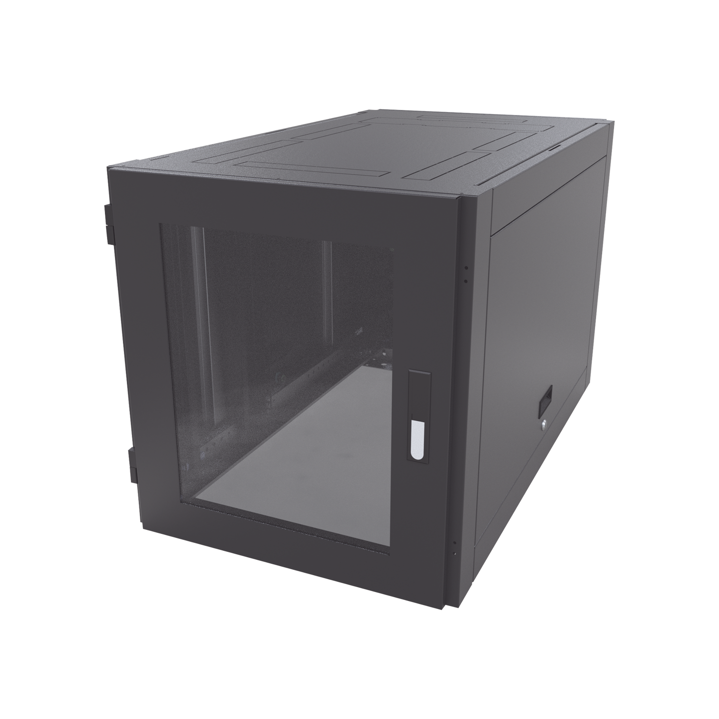 Top Quality Depth 1000 mm, 19" 12U Professional Cabinet for Telecommunications, Security Glass Door