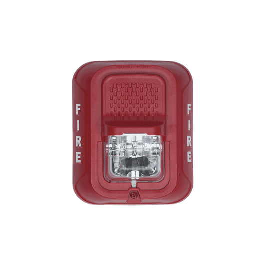 Reliable Red wall-mount strobe with selectable strobe settings, new modern and elegant design and minor current consumption