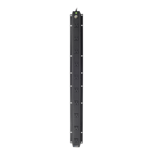 Top Quality Input/Output Voltage: 120Vac, Plug Type (NEMA 5-15R), 19" Rack, 10 Outlet 15 Amp Vertical Multiple Outlet PDU