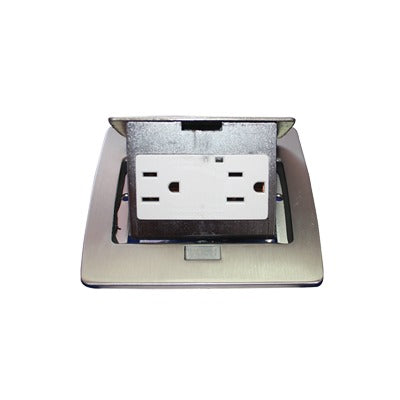 Advanced Mini Rectangular Power Floor Socket Aluminium Color (2 Electrical Contacts) (11000-21201)