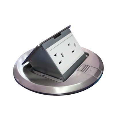 Top Quality Aluminum Color (11000-12201), Round Power Floor Socket (2 Electrical Contact)