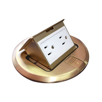 Advanced bronze color (11000-12101), Round Power Floor Socket (2 Electrical Contact)