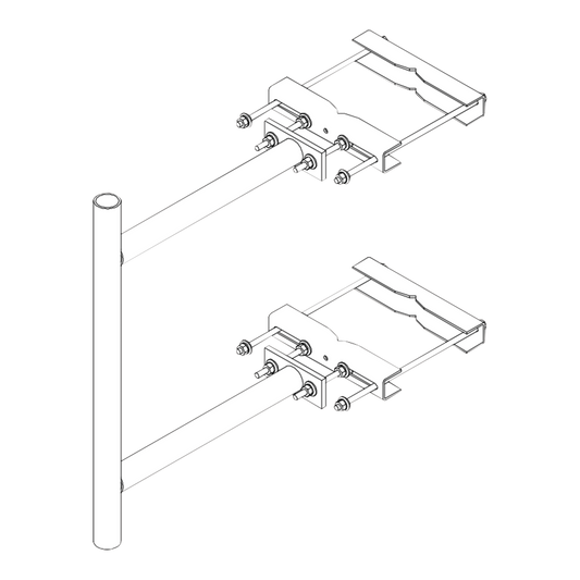 Top Quality Mast of 2-3/8" x 36"., 2 ft Stand-off with Universal Bracket Adjust for Tower Taper