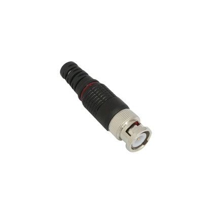 Top Quality Nickel/ Gold/ PTFE., 75 Ohm Straight BNC Male Connector with Black Relief Plastic Base  for RG-59/ RG-6