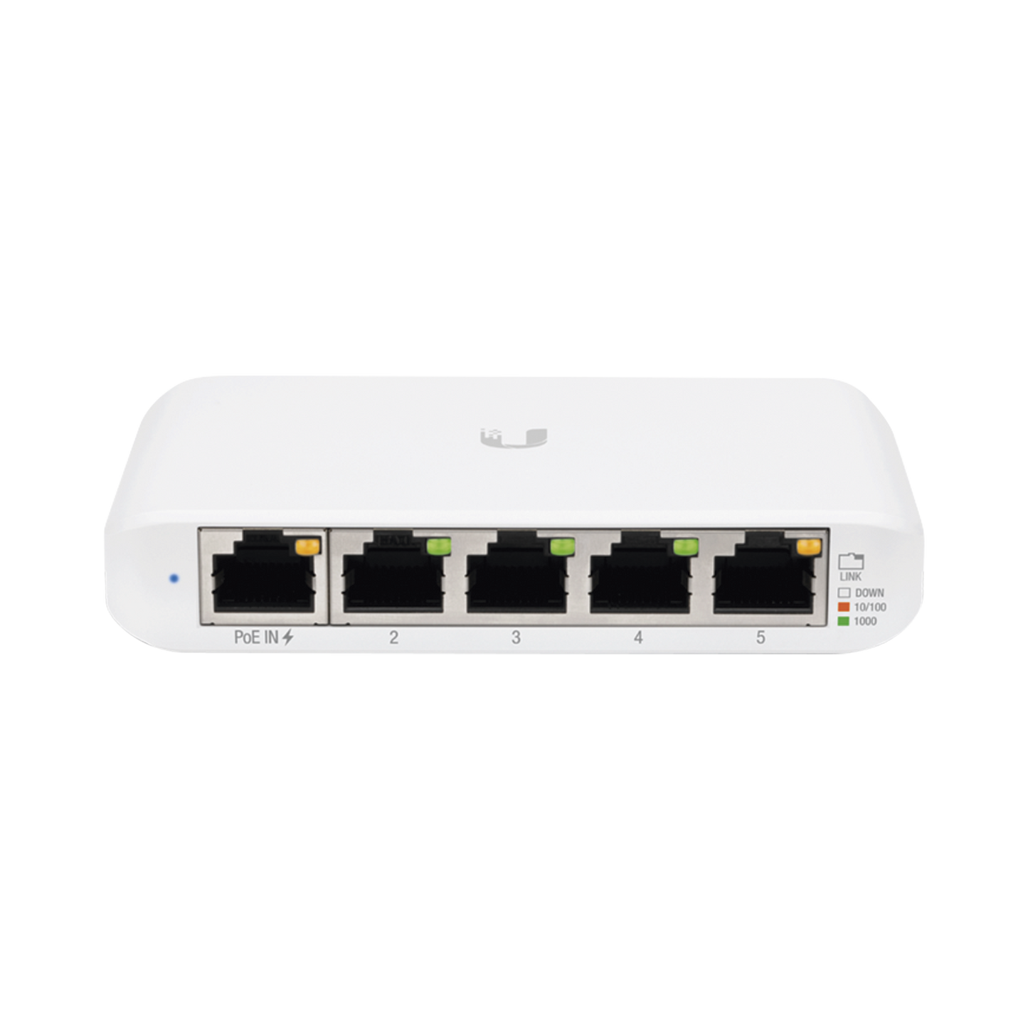 High Performance one port also supports 802.3af/at PoE input, UniFi Compact 5-Port Gigabit Switch