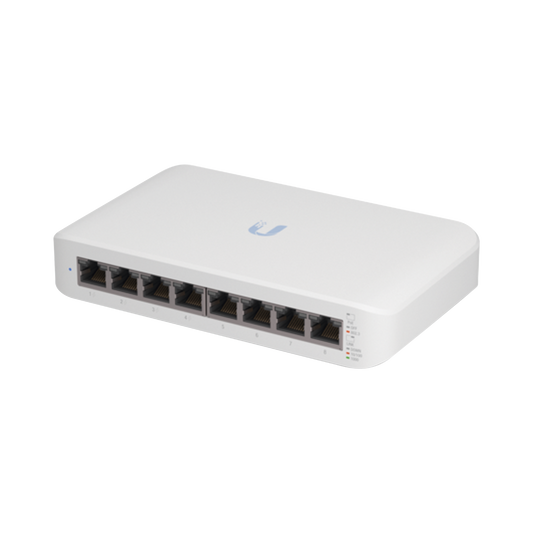 Reliable 52 W, UniFi Switch Lite 8 PoE, (8) Gigabit RJ45 ports including (4) 802.3at PoE+