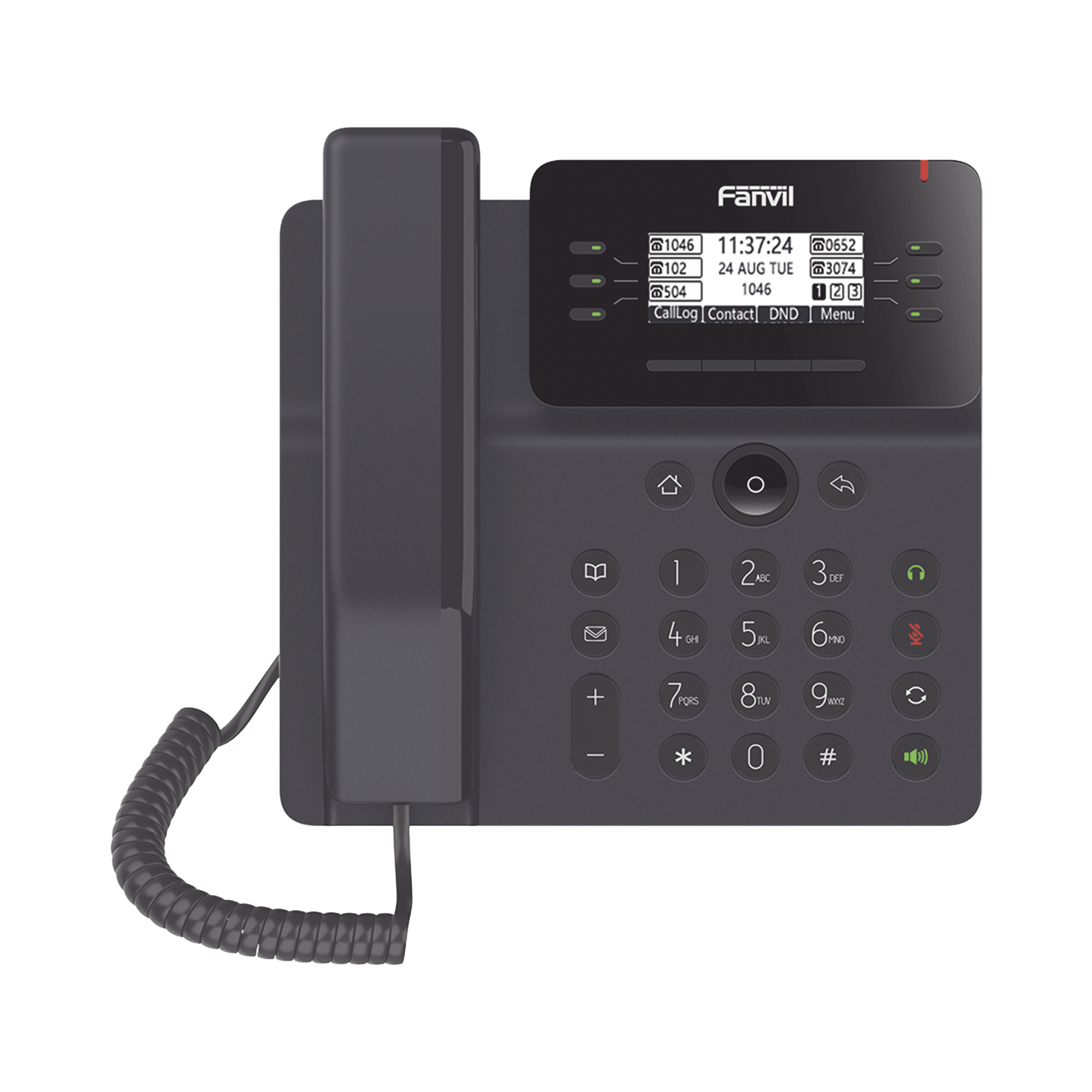 Top Quality Essential Business IP Phone for 6 SIP lines, 6-way local conference., PoE, Gigabit ports, graphical matrix dot display