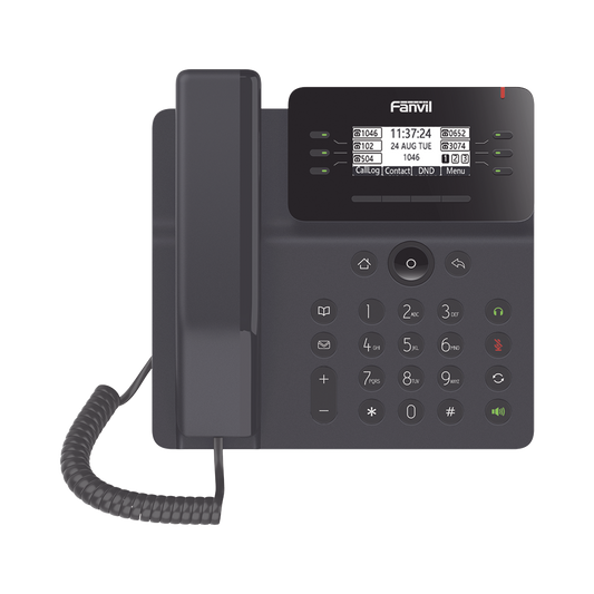 Top Quality Essential Business IP Phone for 6 SIP lines, 6-way local conference., PoE, Gigabit ports, graphical matrix dot display