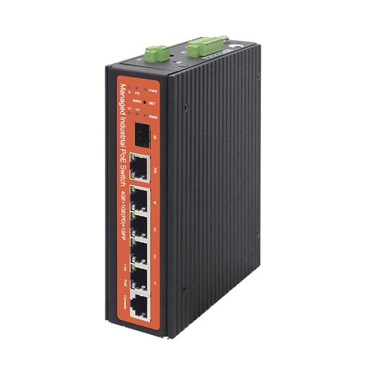 Best 4-Port Industrial Switch Gigabit PoE (Passive 24V / 802.3af/at/bt)