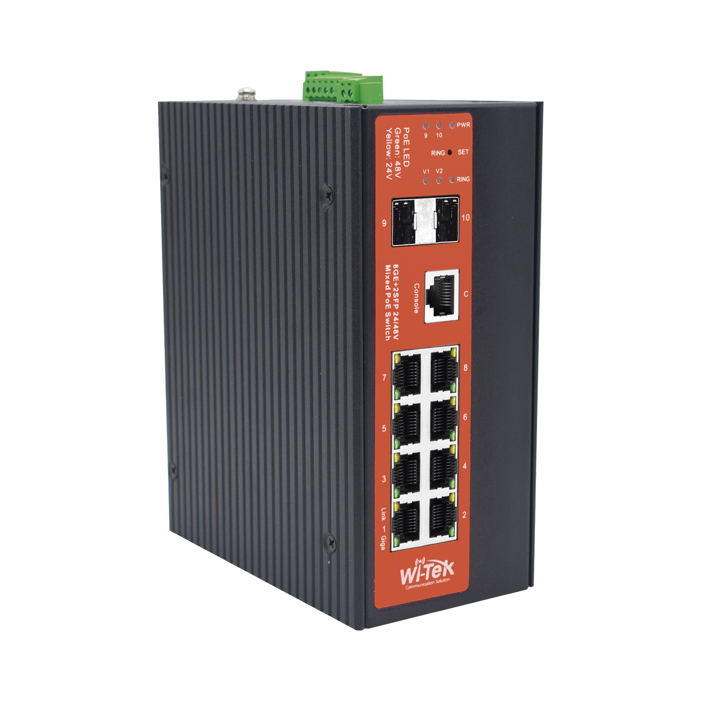 High Performance 2 ports PoE bt 6 GE + 2 SFP Ports 24/48V Mixed L2 Managed Industrial PoE Switch