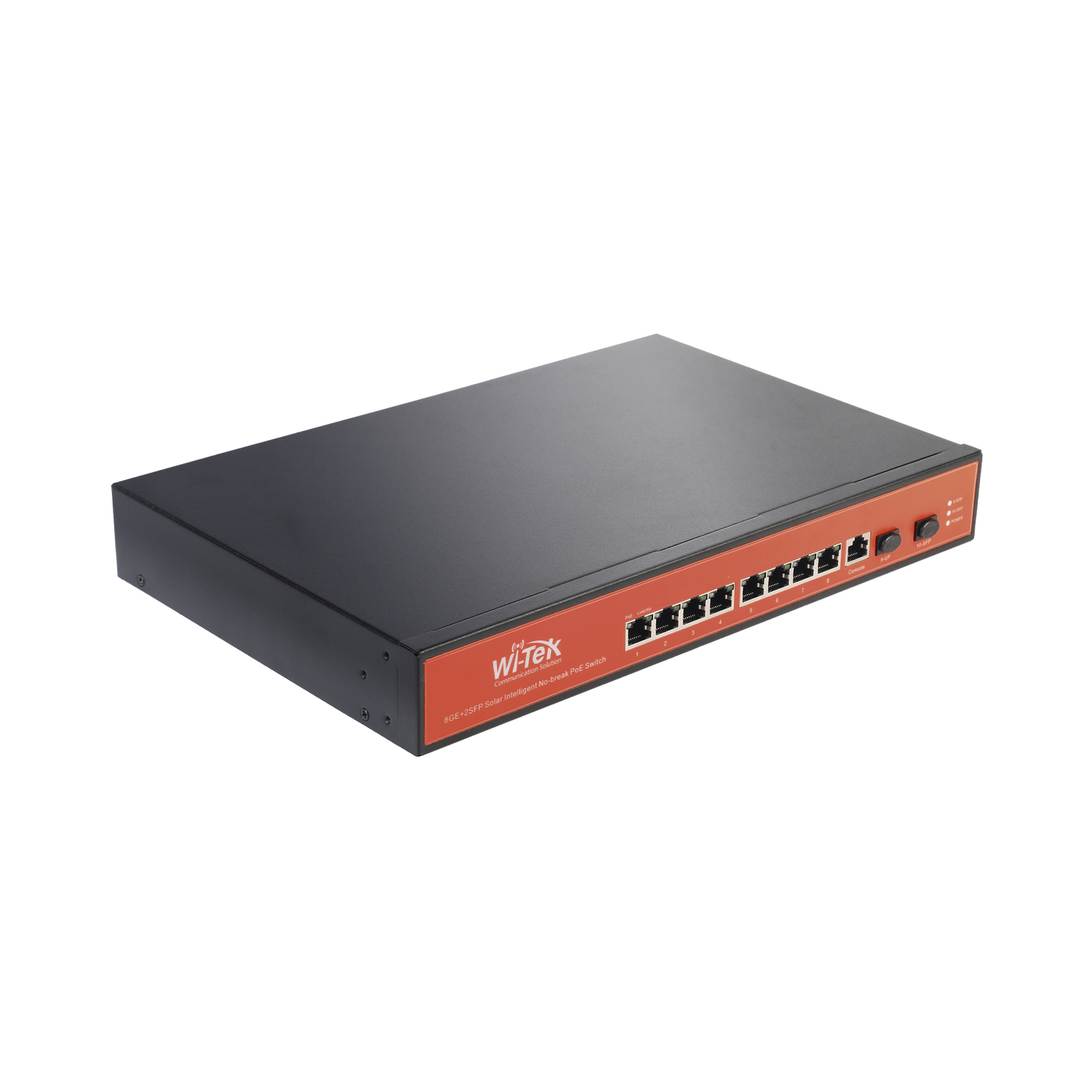 Top Quality 8-Port 10/100/1000 PoEaf/at + 2 x SFP Gigabit Managed Layer 2 Switch, Solar Powered Backup