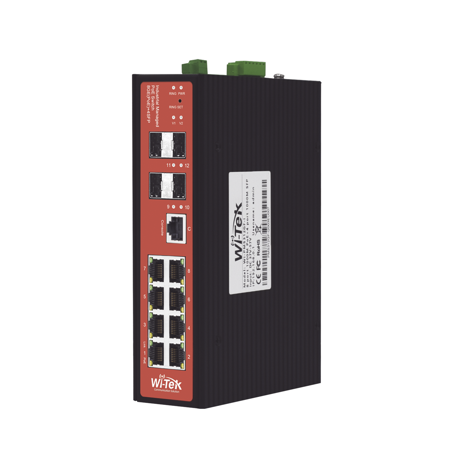 Advanced Ports 3-4: 802.3 af/at/bt PoE 60W, Ports 1-2 : 24V Passive/48V 802.3 af/at PoE 30W, Managed Industrial PoE Switch, Ports 5-8?802.3 af/at PoE 30W