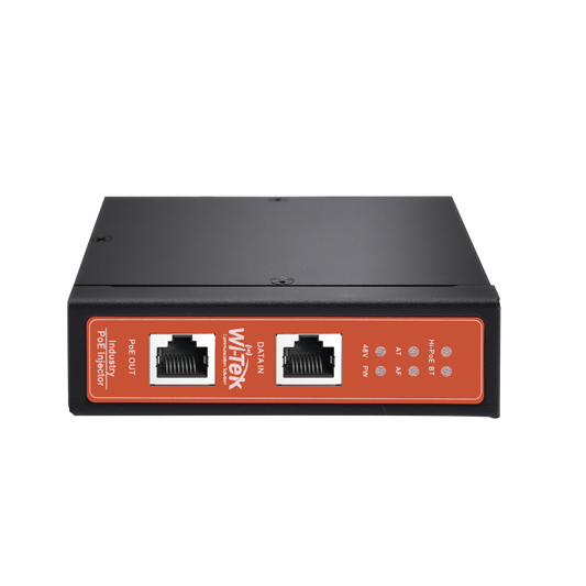 Advanced Industrial PoE Injector / DC Input 12-57V / PoE Output Up to 90W / Metal Housing / DIN Rail Mount / CCTV Applications